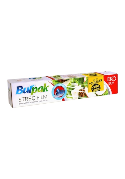 Burpak Sarı Şeffaf Mutfak Rulo Streç Film Folyo 9 Mikron 3'lü 45 CM x 166 M