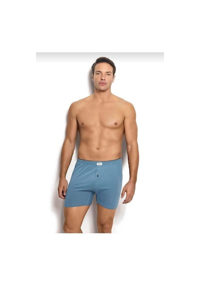 Jiber 127 Erkek Havlu Kemer Penye Boxer Tekli İndigo