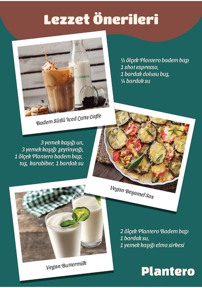 6'lı Paket Badem Sütü Bazı Konsantre Bitkisel Süt 250gr, %100 Badem, Şekersiz