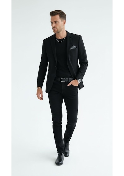 Plus Scorpion Erkek Mono Yaka Tek Düğmeli Çift Yırtmaçlı Blazer Ceket Premium Dokuma Kumaş, 8 Renk Siyah Plus Scorpion Erkek Mono Yaka Tek Düğmeli Çift Yırtmaçlı Blazer Ceket Premium Dokuma Kumaş, 8 Renk Siyah