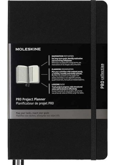 Moleskine Sert Kapak Proje Planlayıcı Defter Siyah 13x21