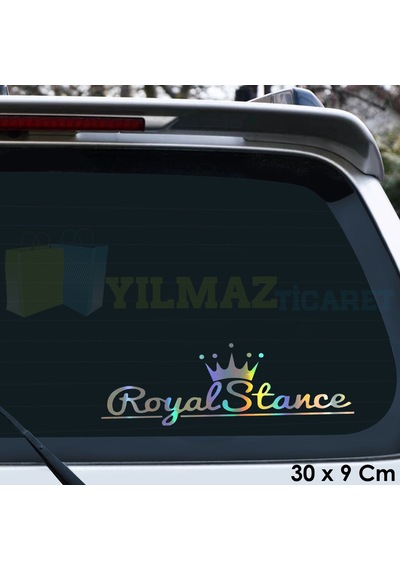 Royal Stance Renkli Hologram Araba Oto Sticker Etiket Çıkartma