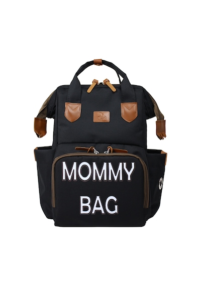 Stylo Doce Mommy Bag Anne Bebek Bakım ve Sırt Çantası Beyaz Baskılı Siyah