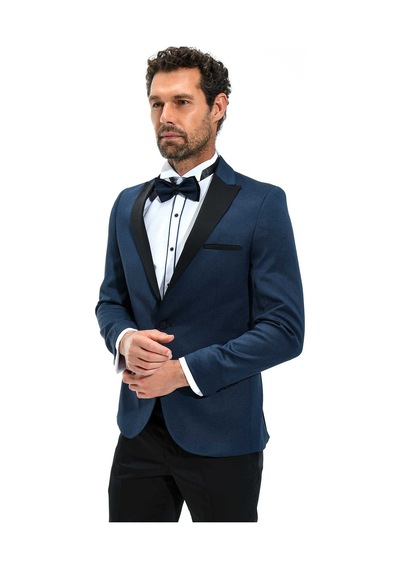 Morven Erkek Lacivert Portofino Slimfit Jakarlı Smokin 20mc055009200 Lacivert