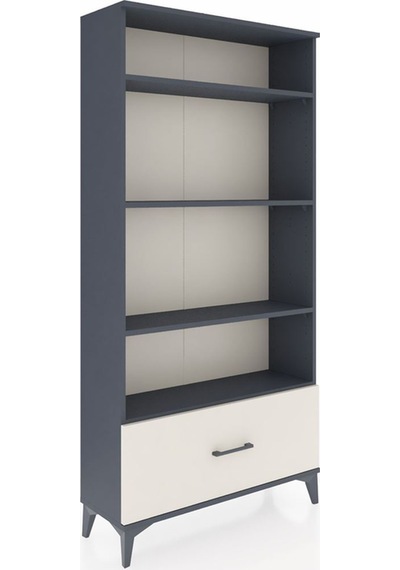 Arges Dolap 4 Raflı Tek Çekmeceli 88x30x182 Antrasit-aytaşı Antrasit