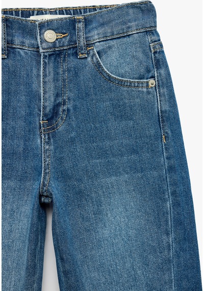 Koton Pamuklu Cep Detaylı Rahat Kesim Denim Pantolon Orta İndigo 7wkb40017td