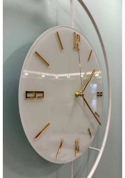 MetaQuartz Aksesuar (Büyük Boy-50*75 cm) - Beyaz- Timelles - Pilli Led Sistemi - Metal Duvar Saati Beyaz
