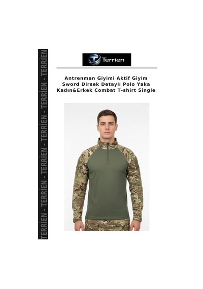 Terrien Antrenman Giyimi Aktif Giyim Sword Dirsek Detaylı Polo Yaka Kadın&erkek Combat T-shirt Single Çok Renkli