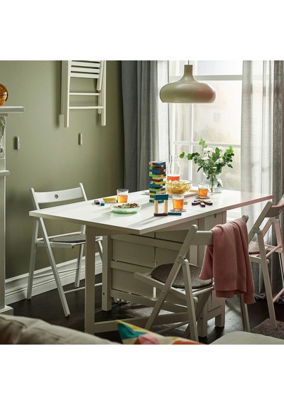 Ikea Beyaz Modern Yemek Masası - Katlanır Mutfak Masası