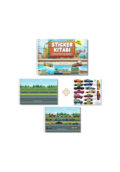Tekrar Kullanılabilir Sticker Kitabı Taşıtlar
