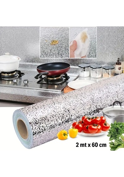 River World 2 M'lik 60 Cm Genişliğinde Kendinden Yapışkanlı Alüminyum Folyo Duvar-tezgah-dolap Kağıdı
