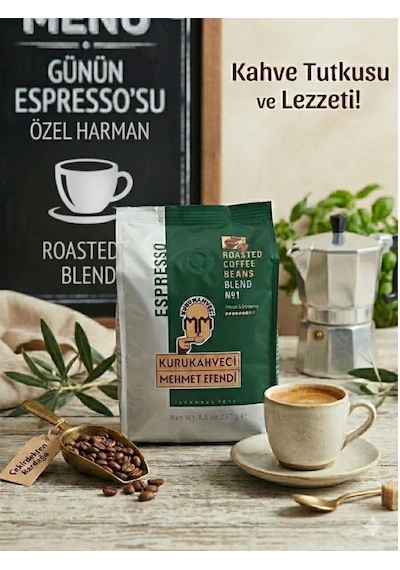 Kurukahveci Mehmet Efendi Esspresso Blend No1 Kavrulmuş Çekirdek Kahve 250 Gr