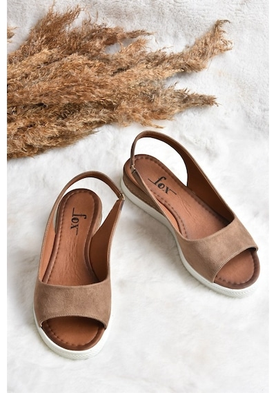 Fox Shoes Kahverengi Süet Kadın Sandalet K674300602