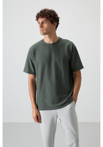 Air Jones Tommy Life Haki Waffle İnterlok Yüzeyi Dokulu Oversize Fit Basic Erkek T-shirt - 88379 Haki Air Jones Tommy Life Haki Waffle İnterlok Yüzeyi Dokulu Oversize Fit Basic Erkek T-shirt - 88379 Haki
