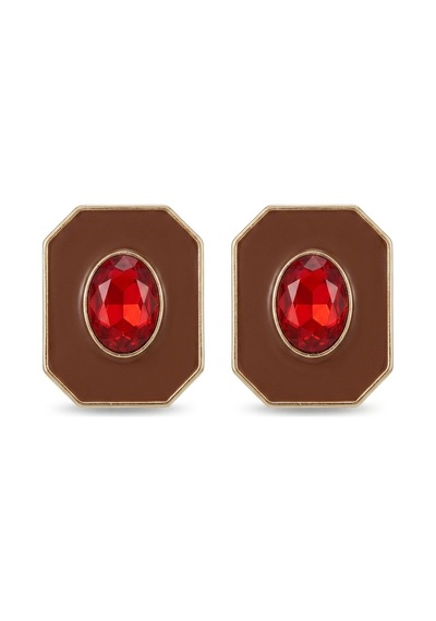Çelik Vintage Altın Kaplama Bordo Küpe Kararmaz Hediye Kutulu Kadın Küpe Bordo - 880551641 Bordo