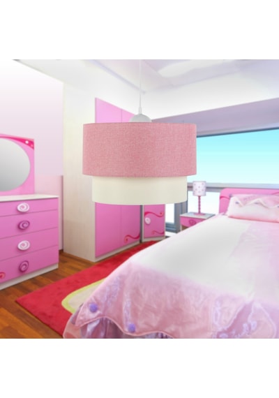 Pasta Tekli Pembe Dokuma Sarkıt Yatak Odası Çocuk Odası Genç Odası Salon Avize Pembe