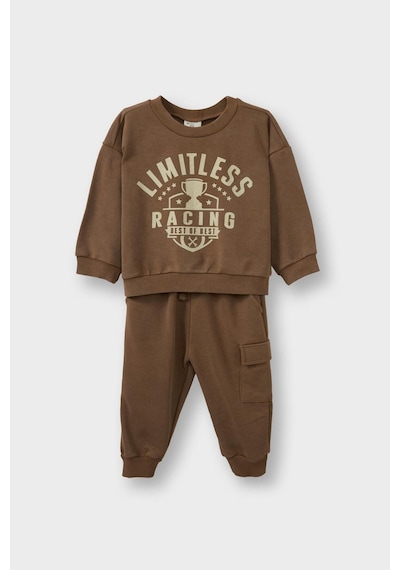 Defacto Erkek Bebek 2li Takım Baskılı Sweatshirt Eşofman Altı G5132a525wnbn589 Kahve-bn589