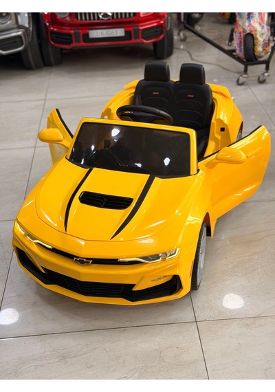 Camaro Akülü Araba İsme Özel Plaka Hediyeli Sarı 12 Volt Uzaktan Kumandalı Sarı