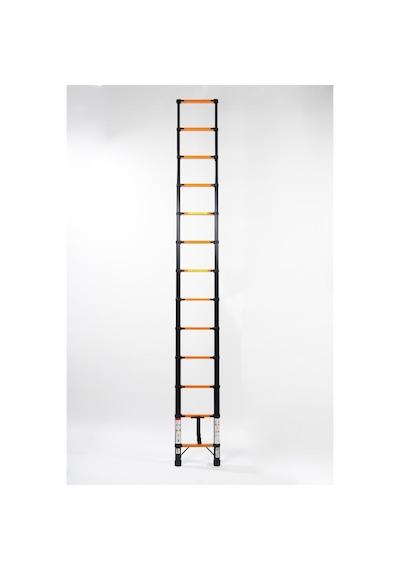 Cardilife 3.8 Metre 13 Basamaklı Teleskopik Çelik Merdiven 13 Basamaklı 380 Cm'ye Kadar Uzayan