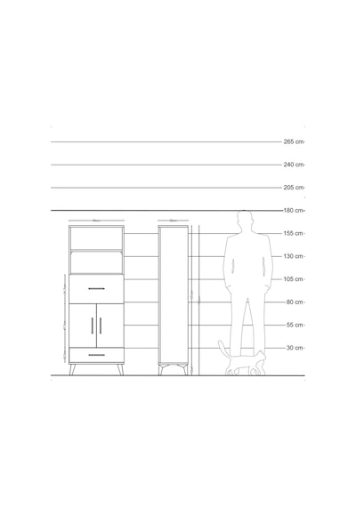 Arges Dolap 4 Raflı 2 Çekmeceli 2 Kapaklı 60x30x163 Aytaşı-ay... Aytaşı