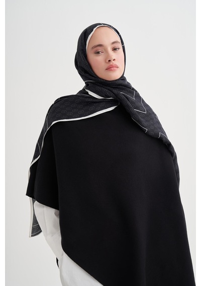 Carell Shine Monogram Floş Şal Siyah Çok Renkli