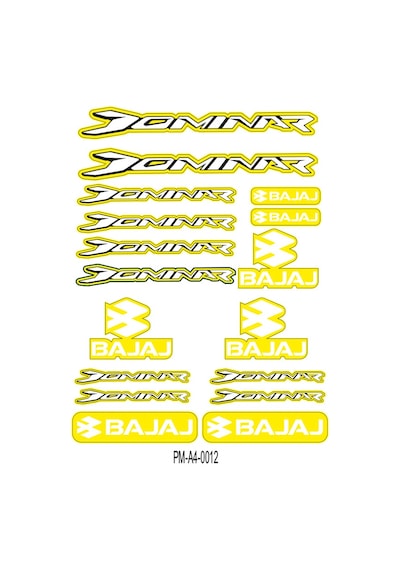 Sticker Seti Dominar Bajaj Motosiklet A4 Ebatı 08 Nötr