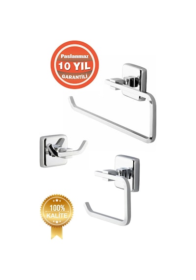 Çelik Banyo Paslanmaz Pirinç Wc 3 ' Lü Set-banyo Aksesuar Kumru Havluluk,tuvalet Kağıtlık,askılık Krom