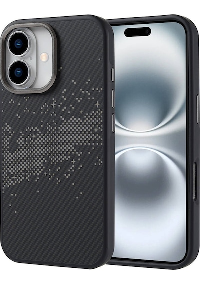 Nihcase Apple Uyumlu iPhone 16 Kılıf Vave Karbon Fiber Tasarım Kapak