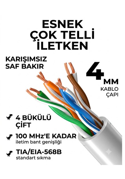 Cat 5e Ethernet Kablo 5 Metre Cat5e Utp Ethernet Kablosu, Rj45 Yüksek Hızlı Gigabit Ağ Kablosu, Modem Router Bilgisayar Konsol Uyumlu, Gri