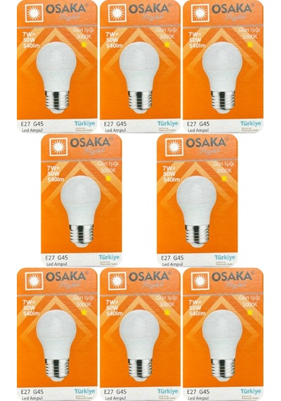 8 Adet Osaka 7w 50w Sarı Işık E27 Duylu Kalın Duy Led Mini Ampul