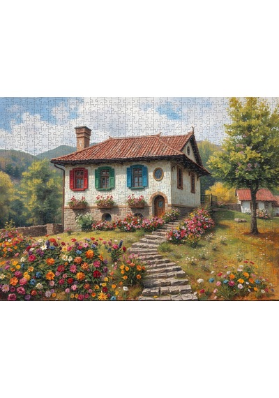 Nova Puzzle 1000 Parça Bahar Rüyası Puzzle - Dağ Evi Ve Merdivenler