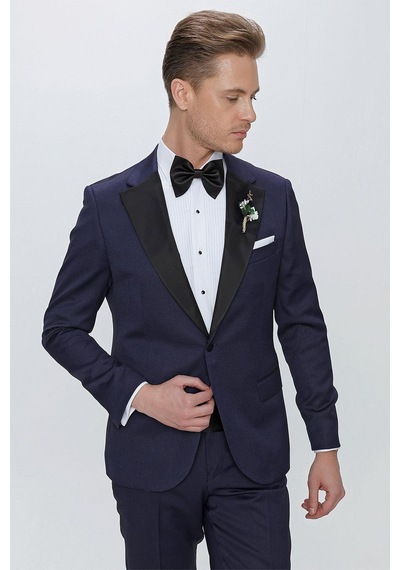 Efor Black 062 Slim Fit Çıkarılabilir Saten Yaka Lacivert Damatlık Smokin Takım Lacivert Efor Black 062 Slim Fit Çıkarılabilir Saten Yaka Lacivert Damatlık Smokin Takım Lacivert