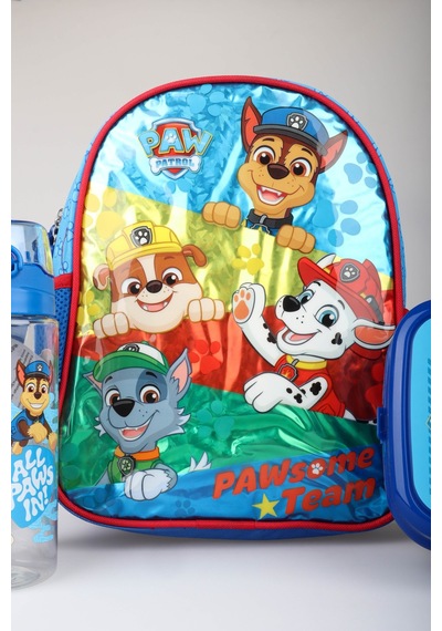 X Dekomus Lisanslı Paw Patrol Pawsome Squad 35 Cm Küçük Boy Anaokul Çantası,beslenme Kabı Ve 500 Ml Matara Seti Altın