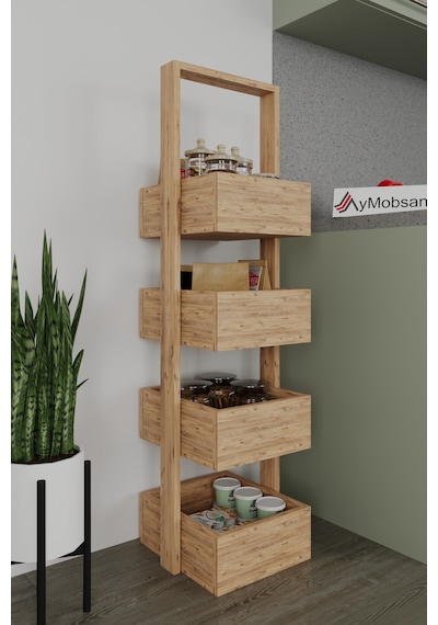 Multi 4 Katlı Mutfak Sepeti, Çok Amaçlı Mutfak Rafı, 4 Raflı, Atlantik Çam, 120 Cm Atlantik Çam Multi 4 Katlı Mutfak Sepeti, Çok Amaçlı Mutfak Rafı, 4 Raflı, Atlantik Çam, 120 Cm Atlantik Çam
