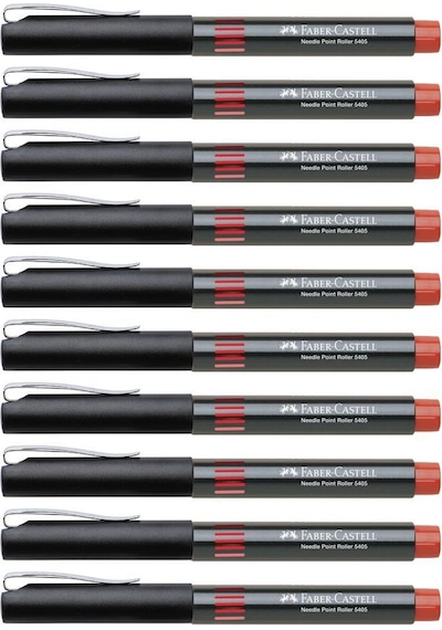 Faber-castell 5405 İğne Uçlu Roller Kalem 0.5 Mm Kırmızı 10 Adet