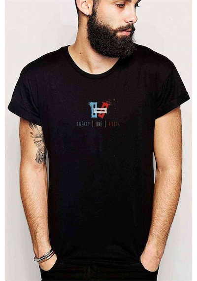 Twenty One Pilots Baskılı Siyah Erkek Tshirt