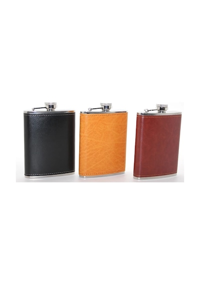 Paslanmaz Çelik Tekli 8 Oz Derili Matara Alk2661 0