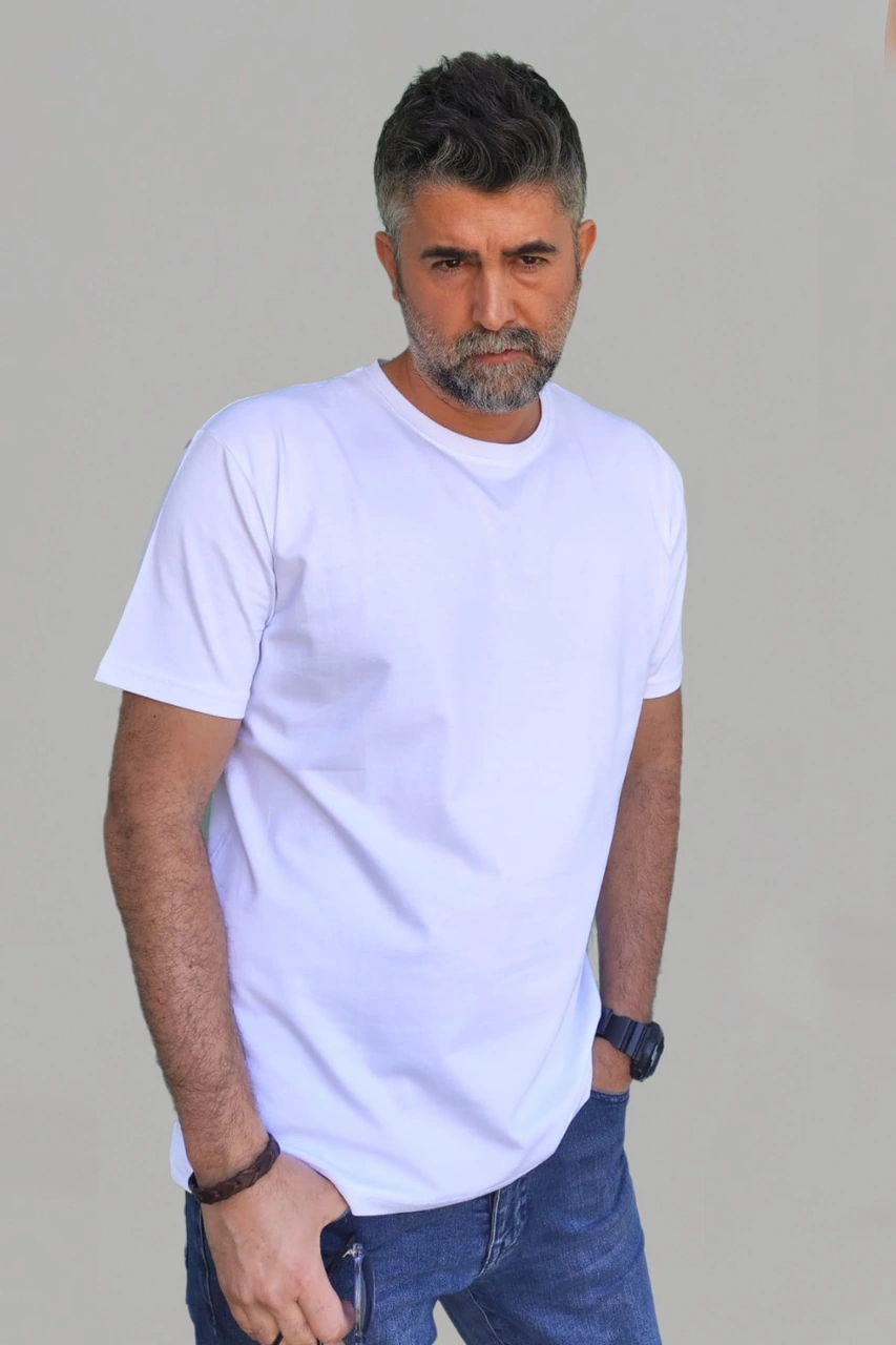 Vien&Karl Erkek Beyaz-siyah-laci Slim Fit Bisiklet Yaka Pamuk Elastan 3'lü Basic Tişört Vk-erkektişört-düz-3lü