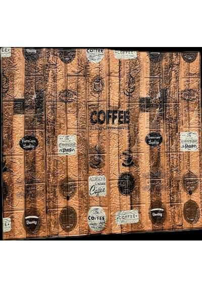 Kendinden Yapışkanlı Kahve Köşesi Mutfak Salon Kafe Duvar Kağıdı Paneli 70x70cm 1 Adet Nw171