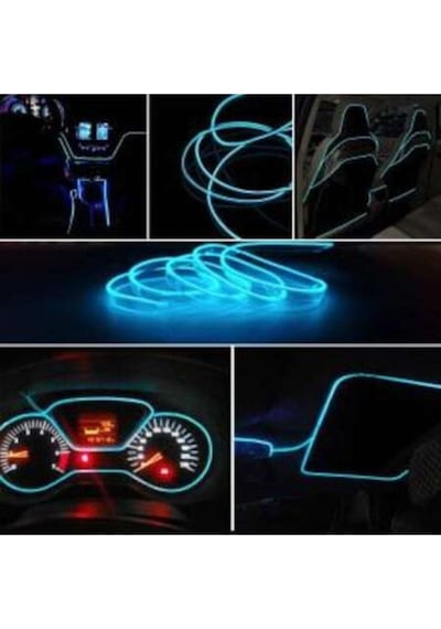 Araç Içi Neon Ip Led Ambiyans - Buz Mavi - 2 Metre