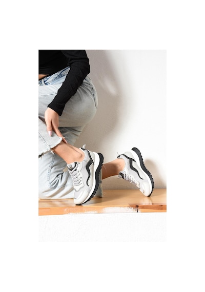 Shoetek Galina Kadın Sneakers Bağcıklı Spor Ayakkabı Gri Deri Gri Cilt Gri Shoetek Galina Kadın Sneakers Bağcıklı Spor Ayakkabı Gri Deri Gri Cilt Gri