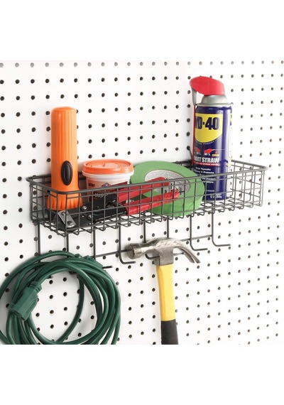 Diversified Pegboard & Duvara Monte Raf Sepeti Ve Kanca İstasyonu, 40,64 Cm U X 14,0 Cm G, Endüstriyel Gri Belirtilmemiş