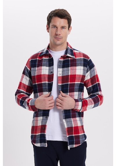Tudors Erkek Slim Fit Dar Kesim Kareli Kışlık Oduncu Gömlek-42119 Kırmızı Tudors Erkek Slim Fit Dar Kesim Kareli Kışlık Oduncu Gömlek-42119 Kırmızı
