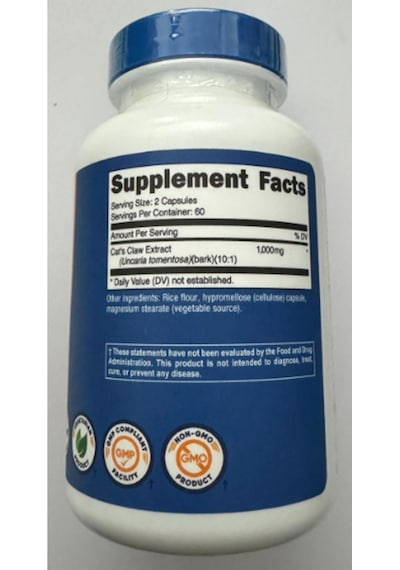 Nutricost Cat's Claw 1000mg, 120 Capsul.tr Tek Yetkili Satıcı...