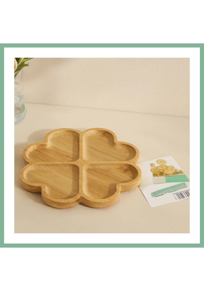 Bşkvirgo Bambu Yuvarlak 4 Bölmeli Sunum Tepsisi 21x1.4 Cm 36'lı Paket Bsk2026