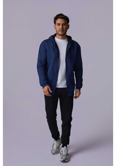 Defys Defy S Erkek Oversize Kapüşonlu Fermuarlı Cepli Sweatshirt İndigo - 527577758 İndigo Defys Defy S Erkek Oversize Kapüşonlu Fermuarlı Cepli Sweatshirt İndigo - 527577758 İndigo