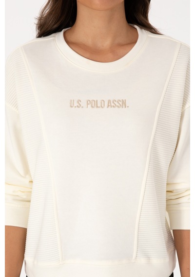 U.S. Polo Assn. Kadın Krem Bisiklet Yaka Sweatshirt 50307792-VR256