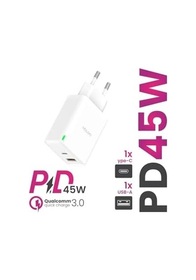 S25+/s24+/s23+/s25 Fe/tab S9+ İle Uyumlu 45w Pd Şarj Adaptörü, Usb-c Ve Usb-a, Beyaz