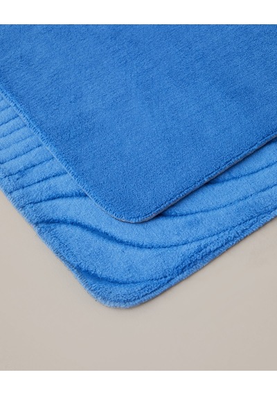Curveline Kaydırmaz Taban Banyo Paspası Seti 60x80 Cm + 40x60 Cm Mavi