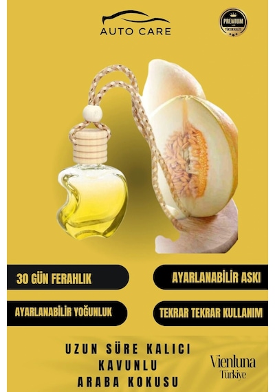 Özel Üretim Uzun Süreli Kalıcı Hava Ferahlatıcı Dikiz Aynası Askılı 8ml Araç Içi Kavun Oto Kokusu